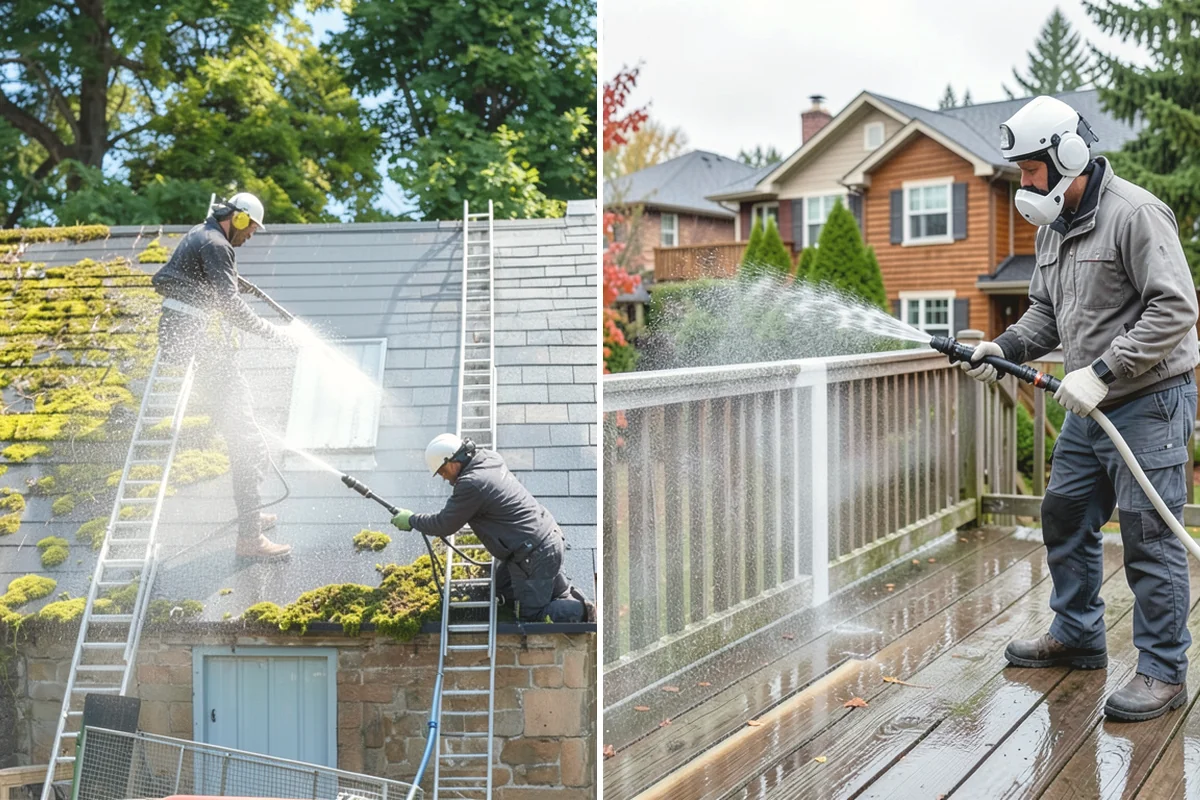Hardwood Deck Cleaning in Carbonado, Pierce County, WA - Clear the deck and test a small area