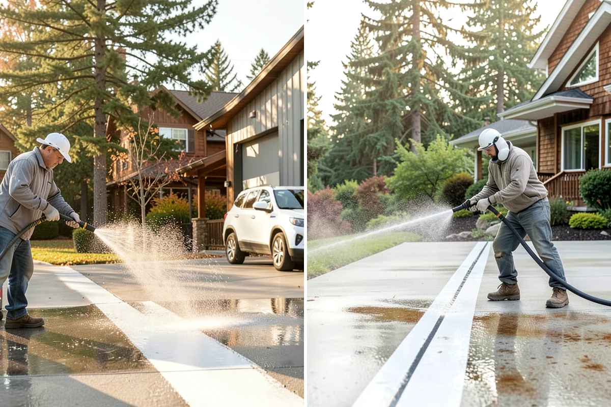 Hardwood Deck Cleaning in Concrete, Skagit County, WA - Clear the deck and test a small area