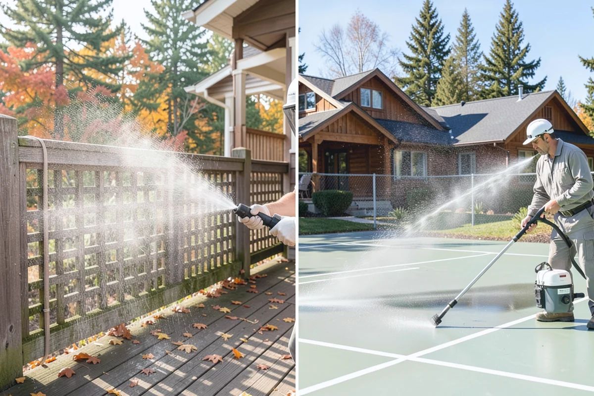 Hardwood Deck Cleaning in Darrington, Snohomish County, WA - Clear the deck and test a small area