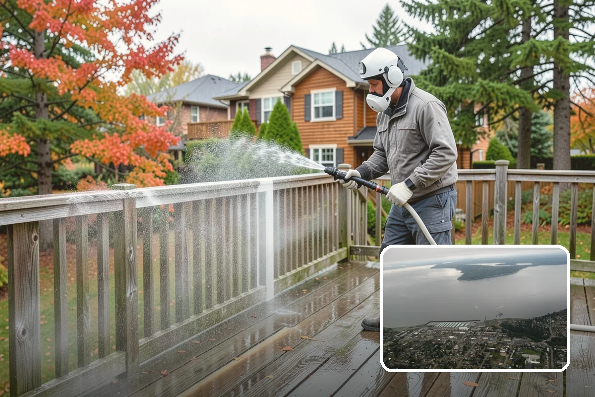 Hardwood Deck Cleaning in Des Moines, King County, WA - Restores rich hardwood color and depth