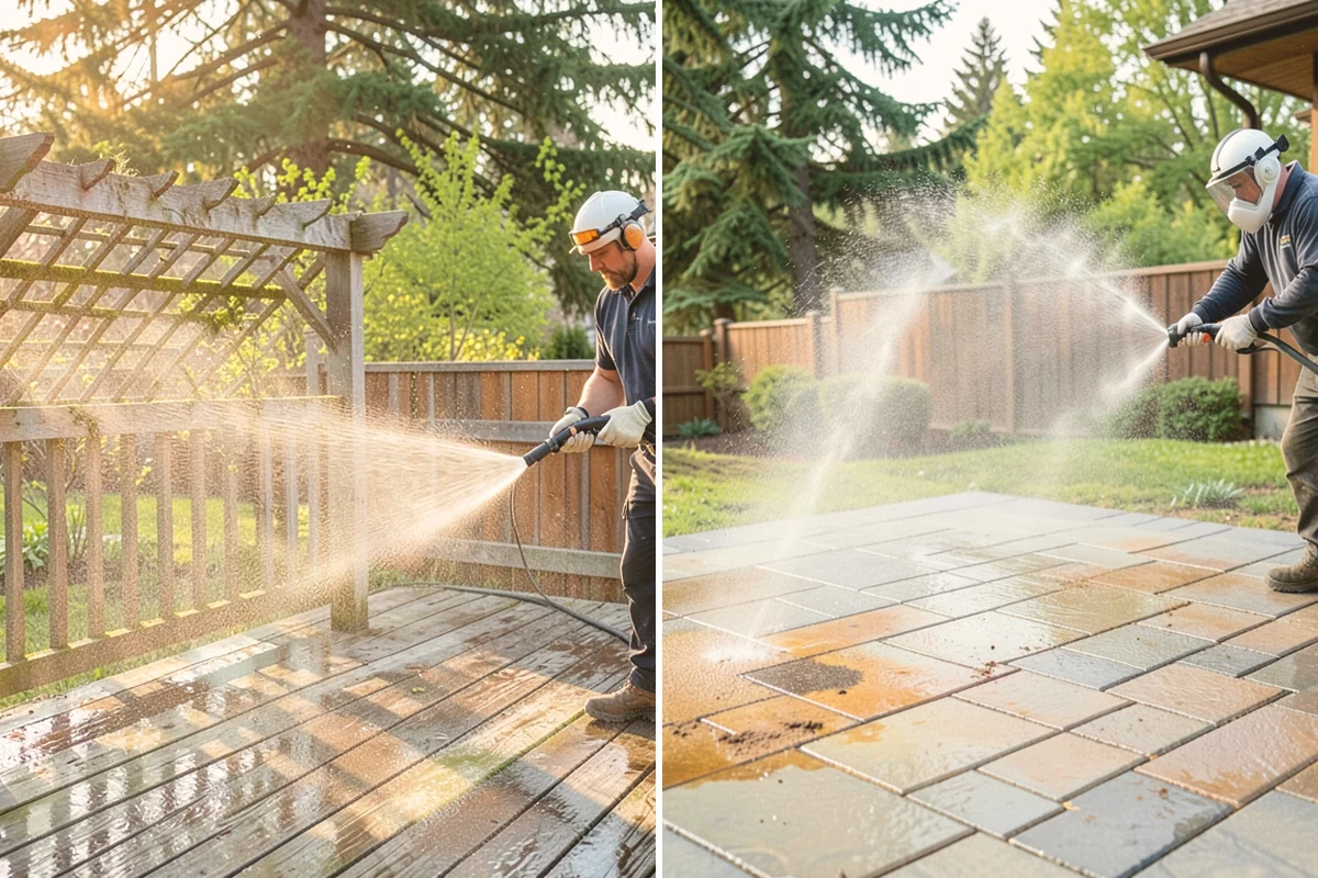 Hardwood Deck Cleaning in Eatonville, Pierce County, WA - Clear the deck and test a small area