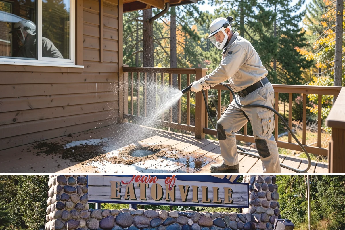 Hardwood Deck Cleaning in Eatonville, Pierce County, WA - Clean hardwood decks in dry summer weather so the dense boards fully dry before oiling.