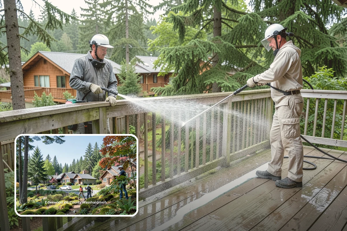 Hardwood Deck Cleaning in Edgewood, Pierce County, WA - Restores rich hardwood color and depth