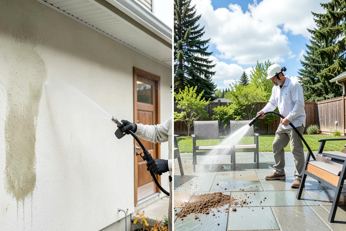 Hardwood Deck Cleaning in Enumclaw, King County, WA - Clear the deck and test a small area