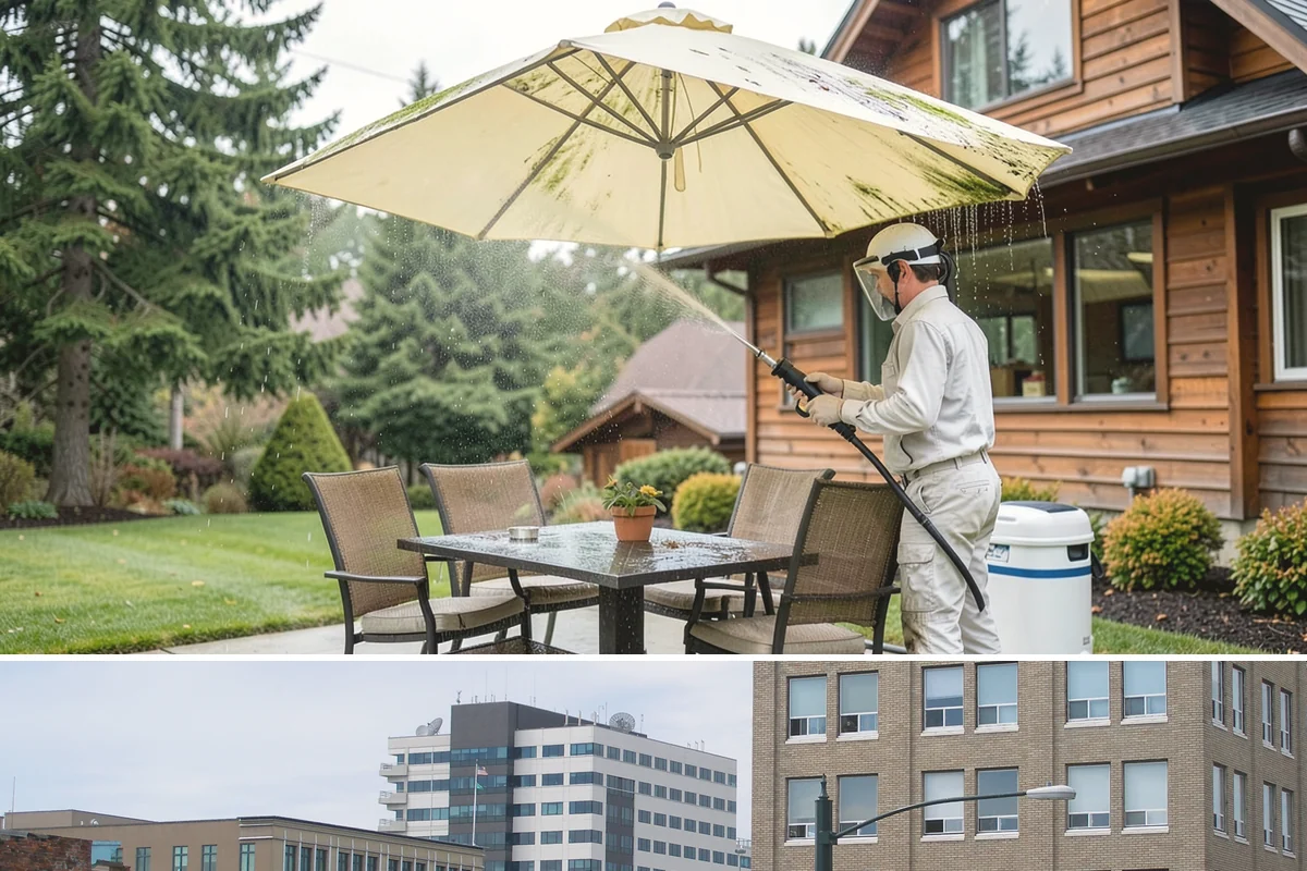 Hardwood Deck Cleaning in Everett, Snohomish County, WA - Clean hardwood decks in dry summer weather so the dense boards fully dry before oiling.