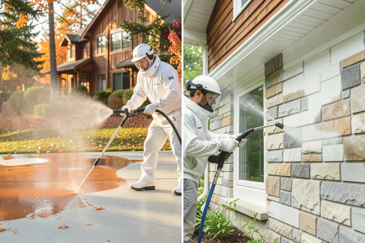 Hardwood Deck Cleaning in Fife, Pierce County, WA - Clear the deck and test a small area