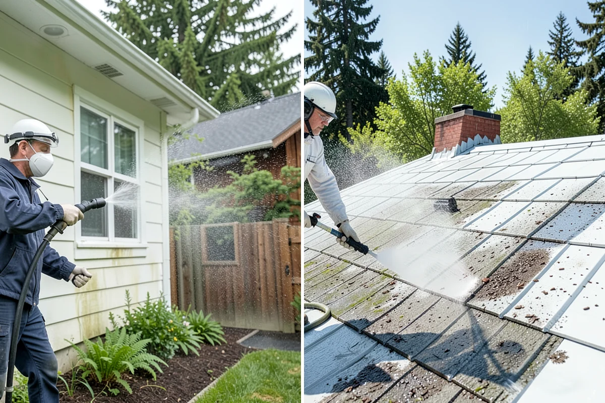 Hardwood Deck Cleaning in Gig Harbor, Pierce County, WA - Clear the deck and test a small area