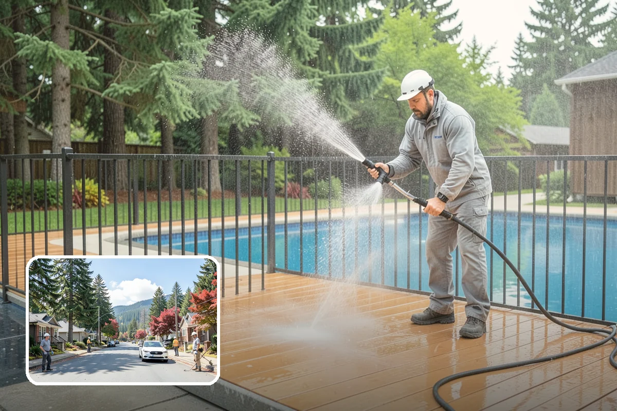 Hardwood Deck Cleaning in Hunts Point, King County, WA - Restores rich hardwood color and depth