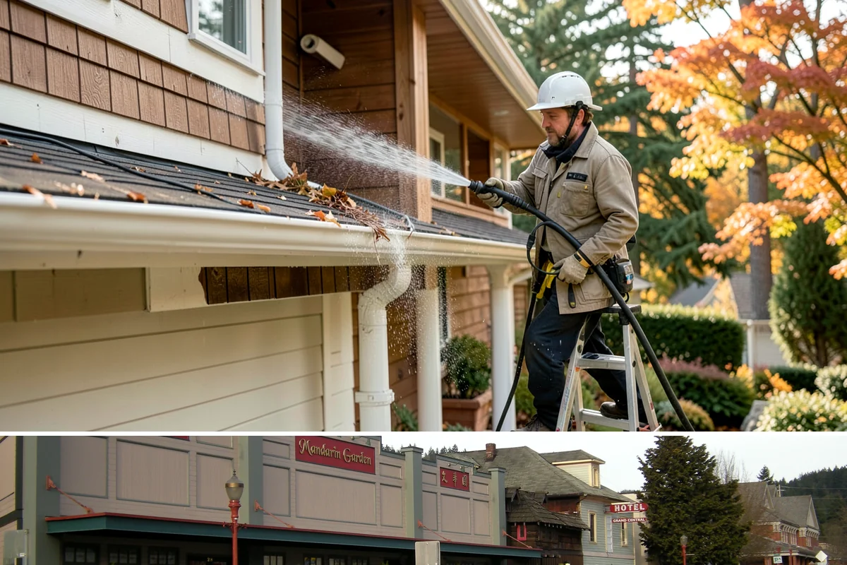 Hardwood Deck Cleaning in Issaquah, King County, WA - Clean hardwood decks in dry summer weather so the dense boards fully dry before oiling.
