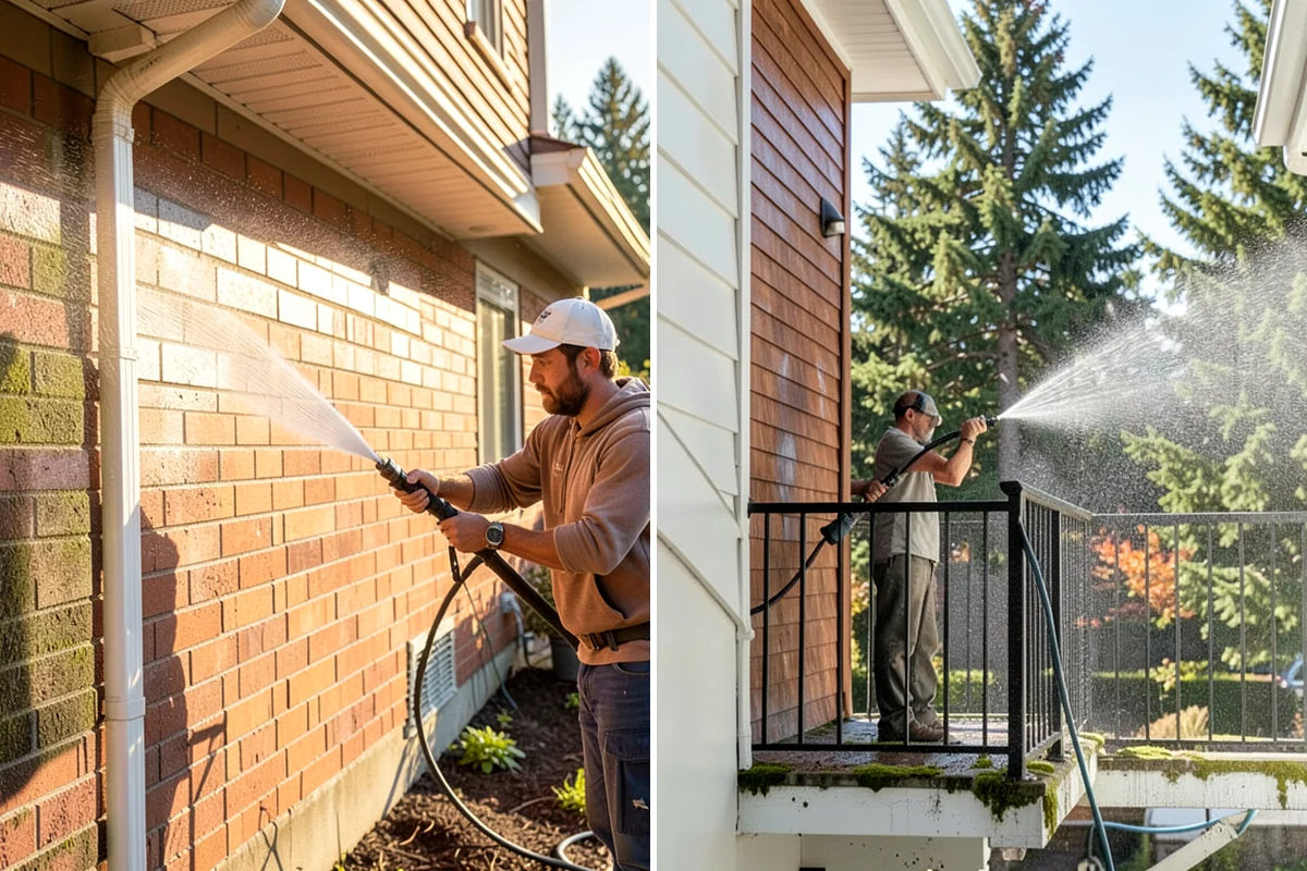 Hardwood Deck Cleaning in Kenmore, King County, WA - Clear the deck and test a small area