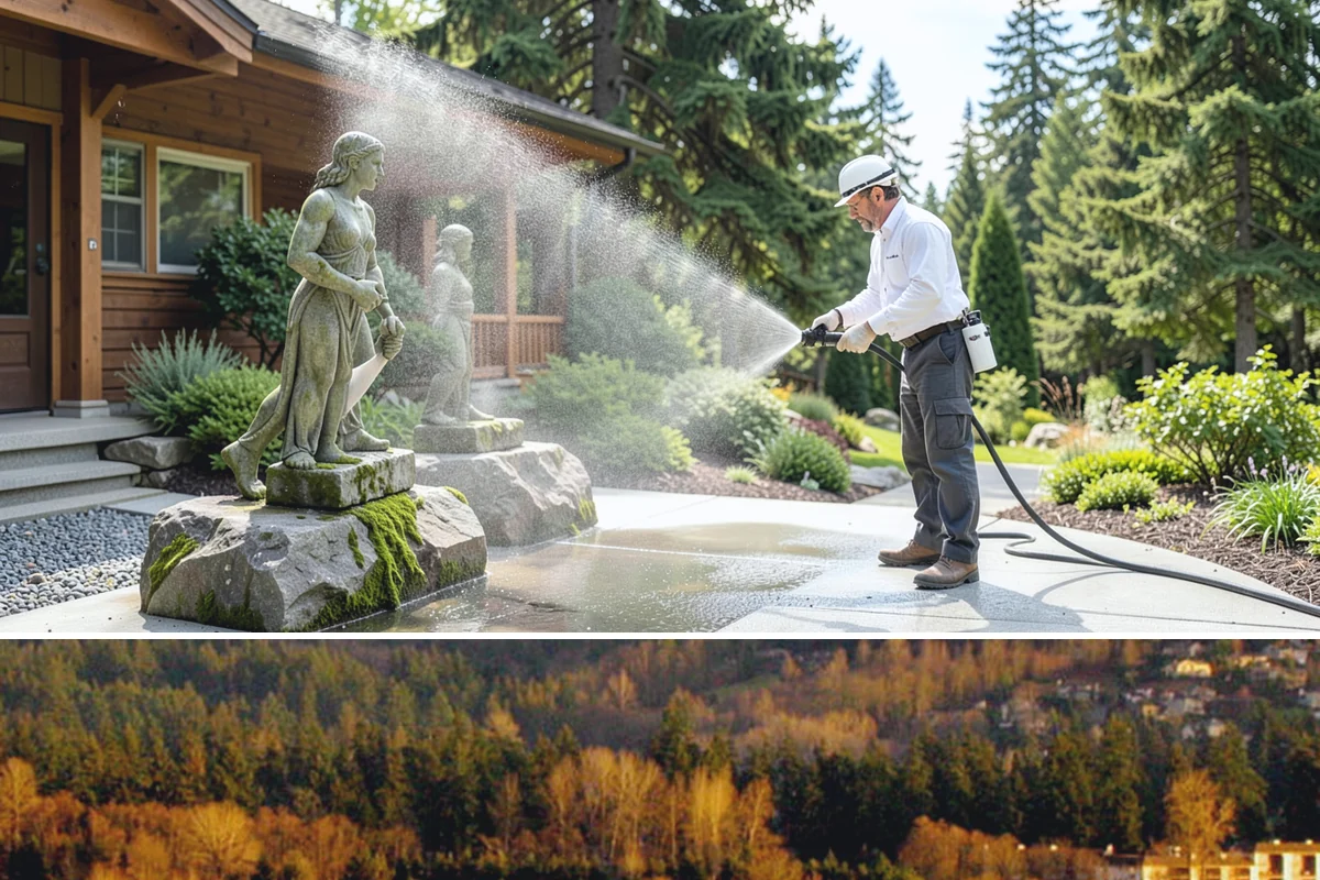 Hardwood Deck Cleaning in Kenmore, King County, WA - Clean hardwood decks in dry summer weather so the dense boards fully dry before oiling.