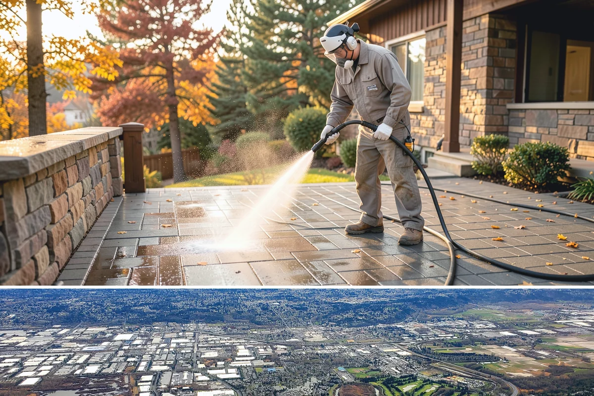 Hardwood Deck Cleaning in Kent, King County, WA - Clean hardwood decks in dry summer weather so the dense boards fully dry before oiling.
