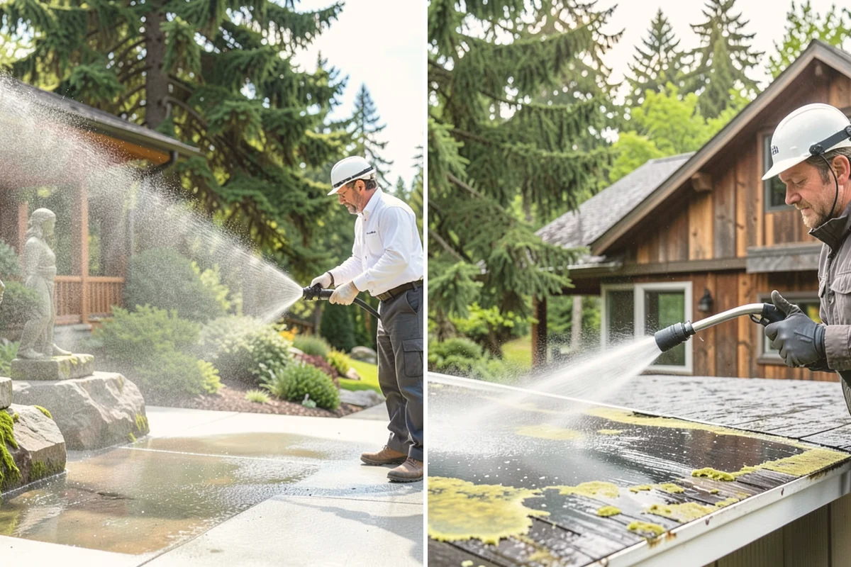Hardwood Deck Cleaning in Kirkland, King County, WA - Clear the deck and test a small area