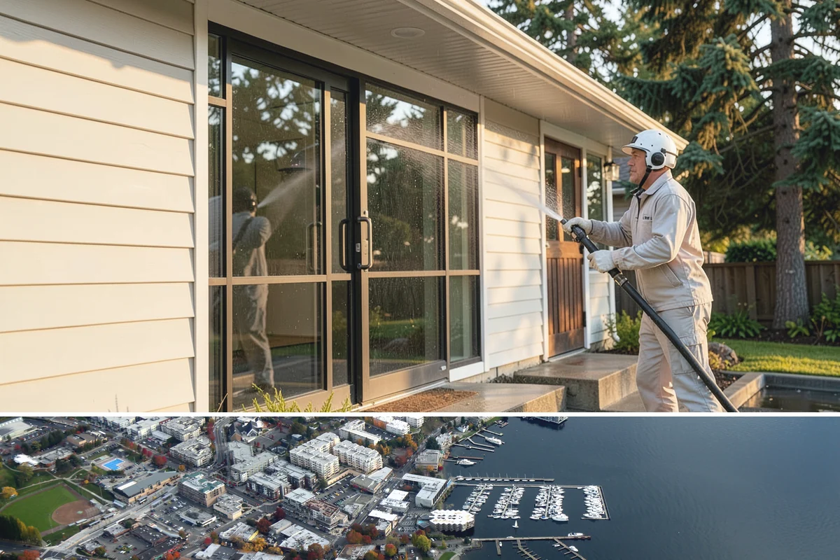 Hardwood Deck Cleaning in Kirkland, King County, WA - Clean hardwood decks in dry summer weather so the dense boards fully dry before oiling.