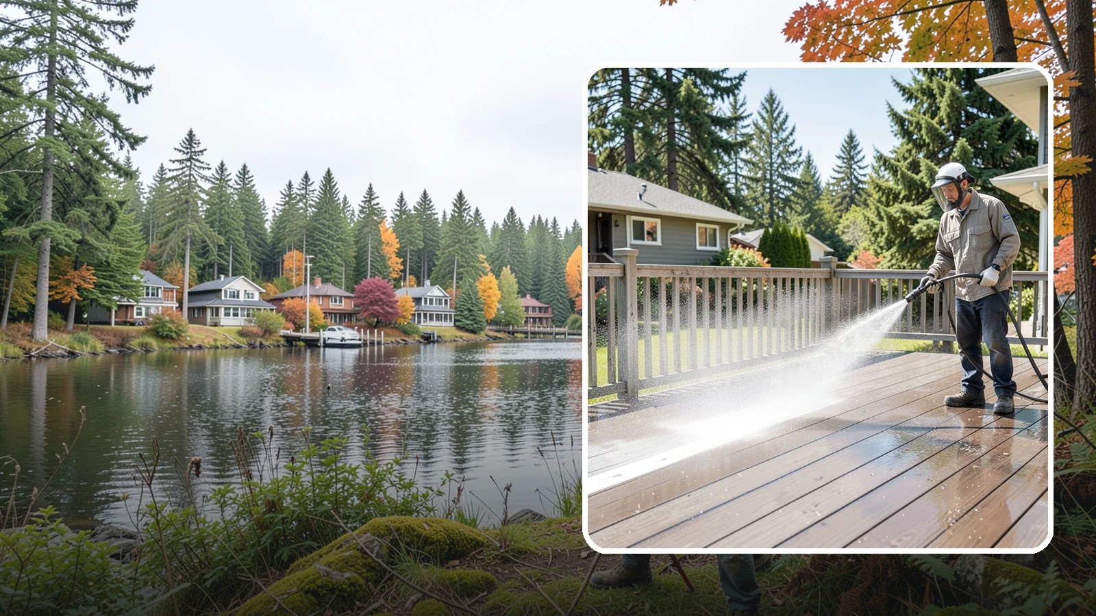 Hardwood Deck Cleaning in La Conner, Skagit County, WA - Clean dense hardwood decks like ipe with methods that preserve the oil-rich, tight grain.