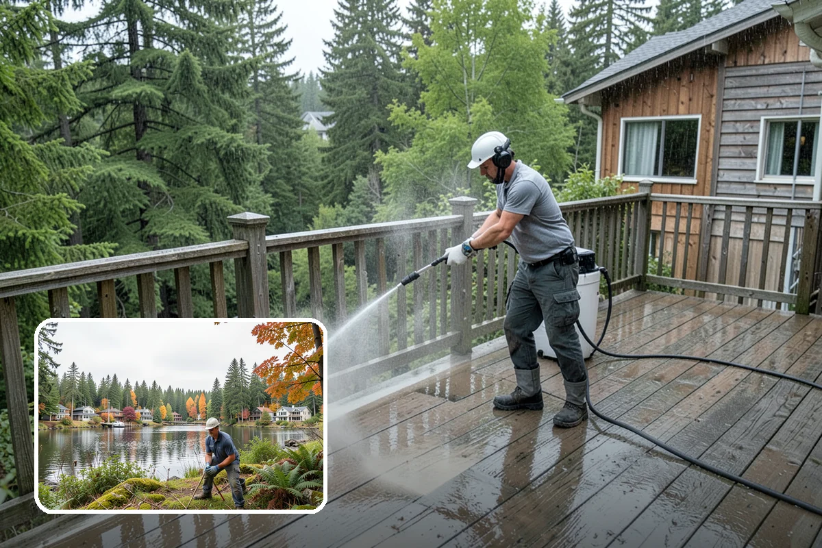 Hardwood Deck Cleaning in La Conner, Skagit County, WA - Restores rich hardwood color and depth