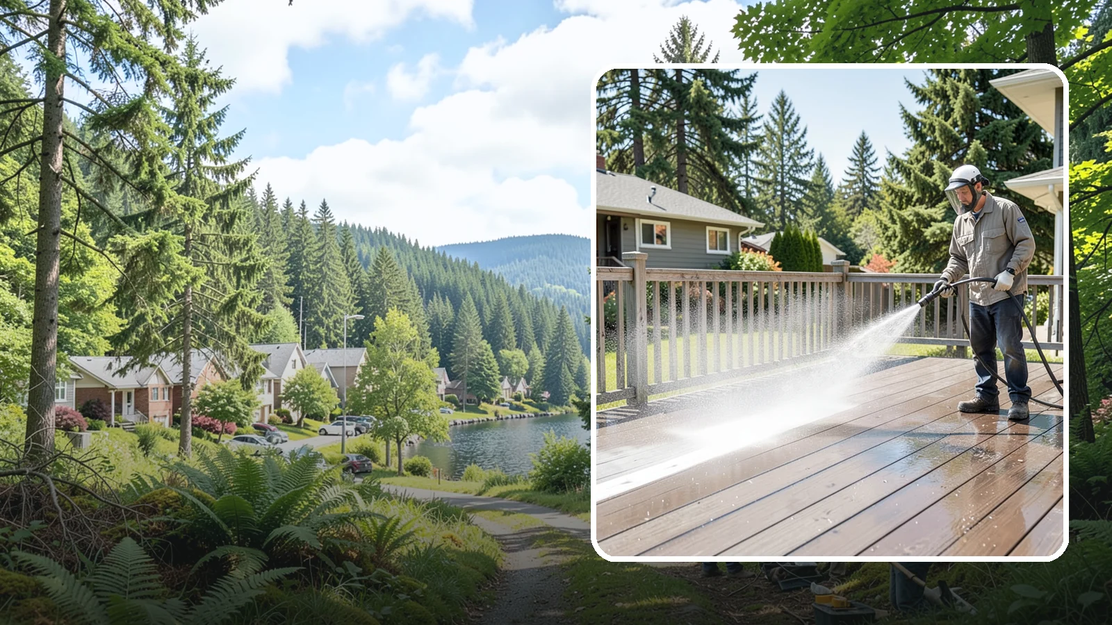 Hardwood Deck Cleaning in Lake Forest Park, King County, WA - Clean dense hardwood decks like ipe with methods that preserve the oil-rich, tight grain.