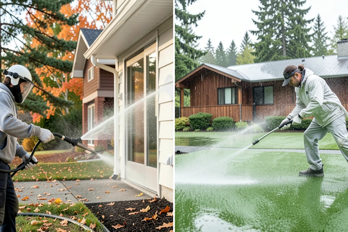 Hardwood Deck Cleaning in Lake Forest Park, King County, WA - Clear the deck and test a small area
