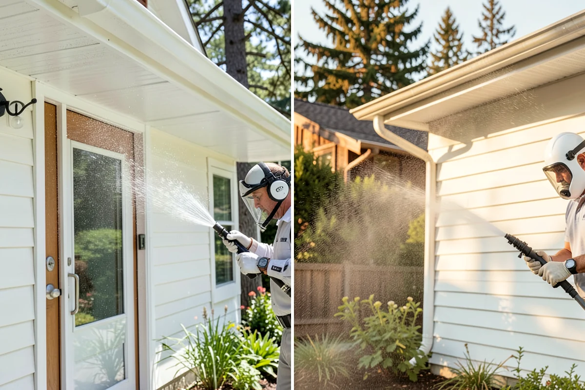 Hardwood Deck Cleaning in Lakewood, Pierce County, WA - Clear the deck and test a small area