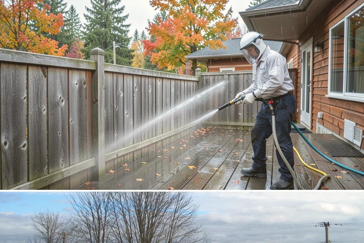 Hardwood Deck Cleaning in Langley, Island County, WA - Clean hardwood decks in dry summer weather so the dense boards fully dry before oiling.
