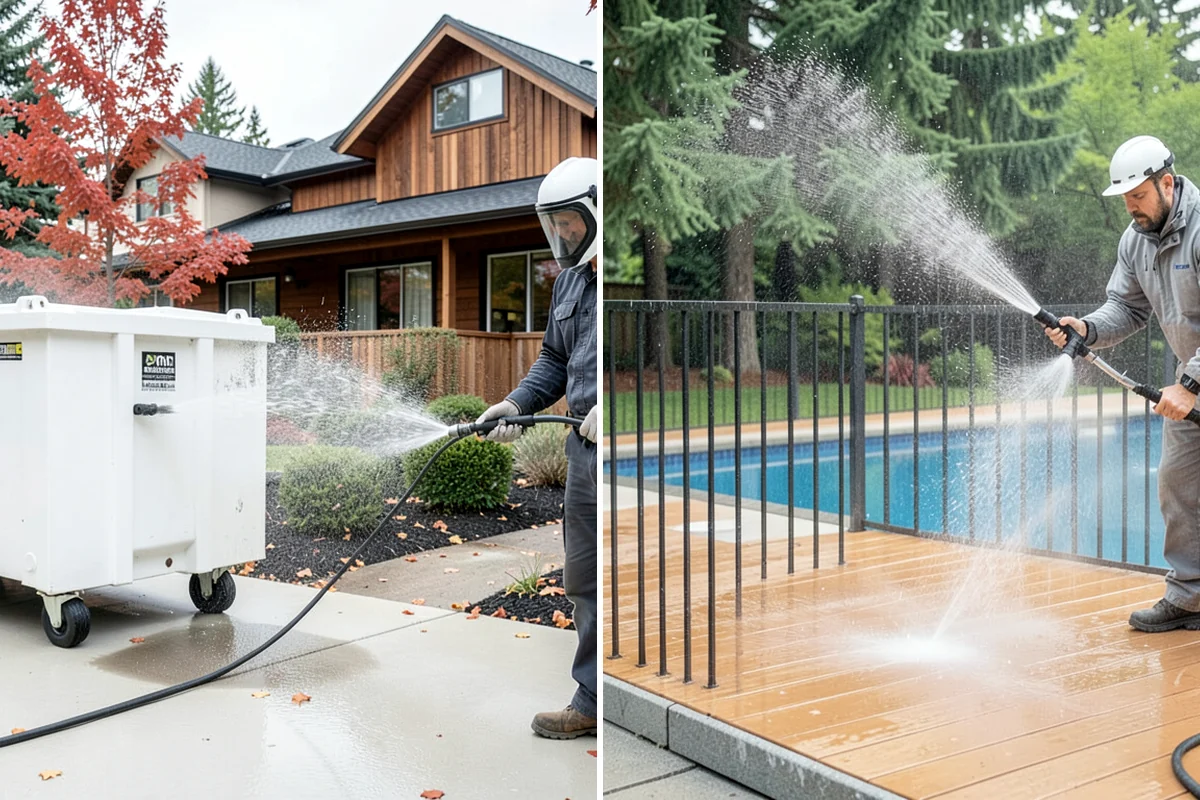 Hardwood Deck Cleaning in Lyman, Skagit County, WA - Clear the deck and test a small area