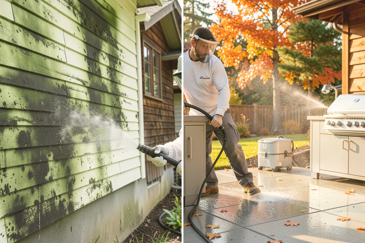 Hardwood Deck Cleaning in Lynnwood, Snohomish County, WA - Clear the deck and test a small area
