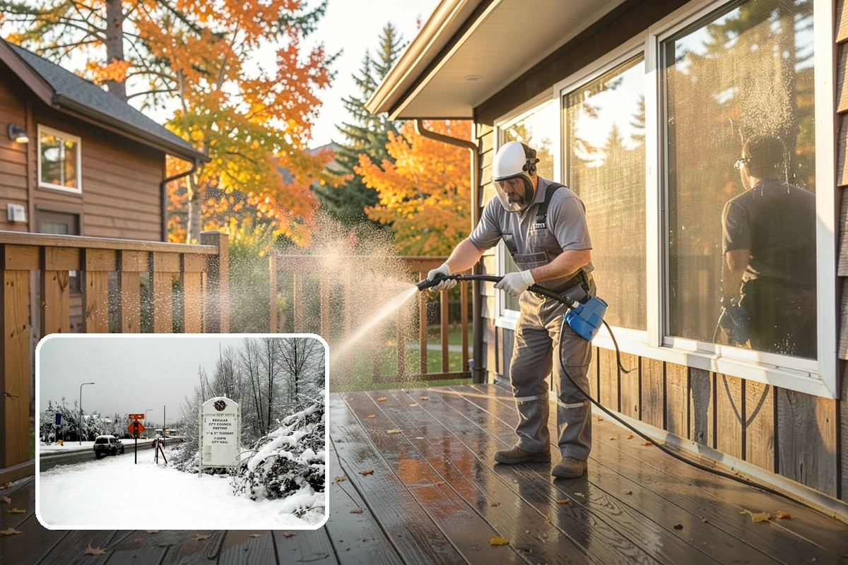 Hardwood Deck Cleaning in Newcastle, King County, WA - Restores rich hardwood color and depth