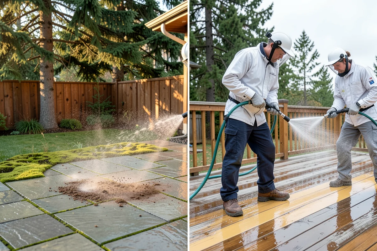Hardwood Deck Cleaning in Normandy Park, King County, WA - Clear the deck and test a small area