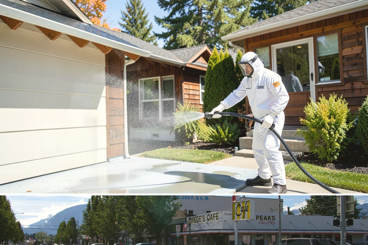 Hardwood Deck Cleaning in North Bend, King County, WA - Clean hardwood decks in dry summer weather so the dense boards fully dry before oiling.