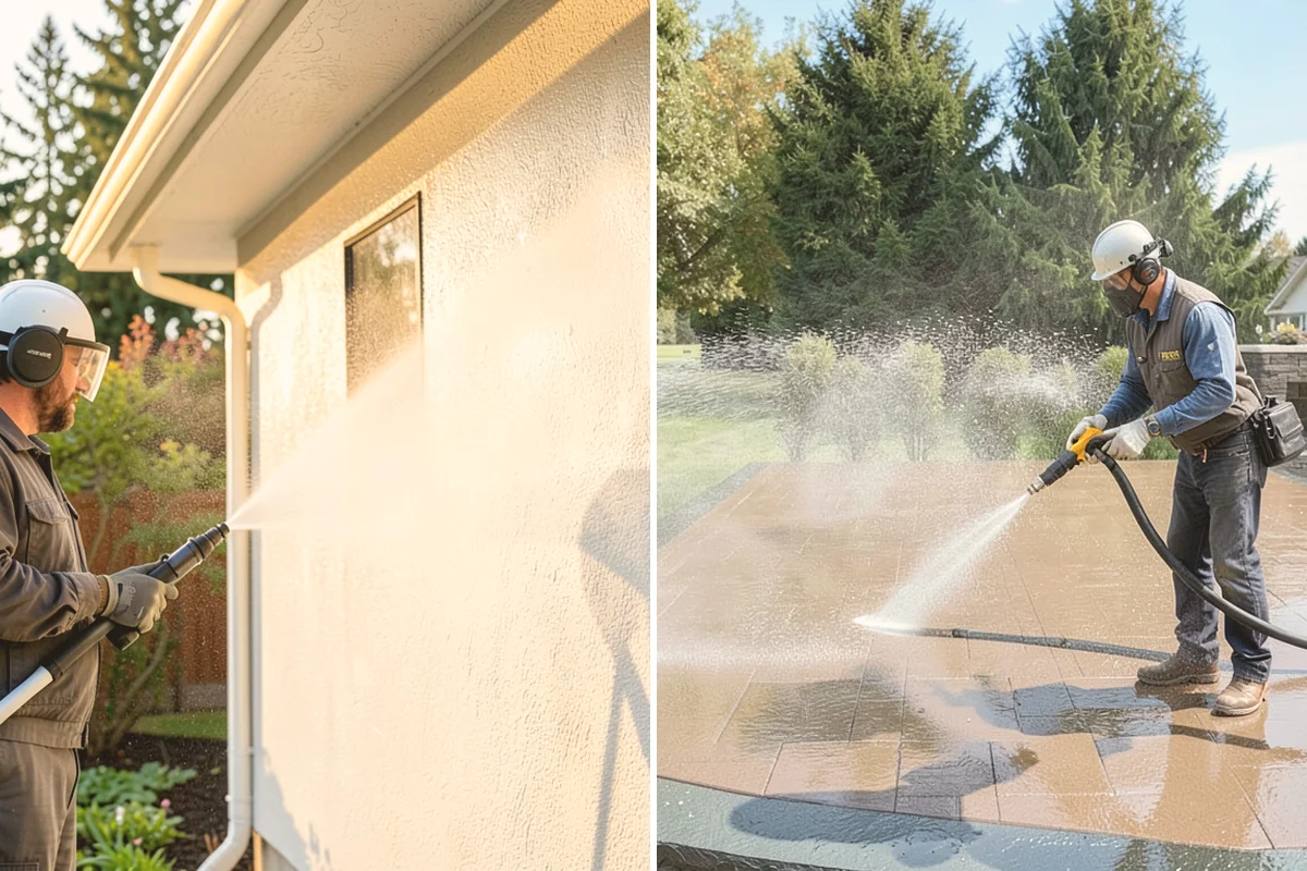 Hardwood Deck Cleaning in Orting, Pierce County, WA - Clear the deck and test a small area