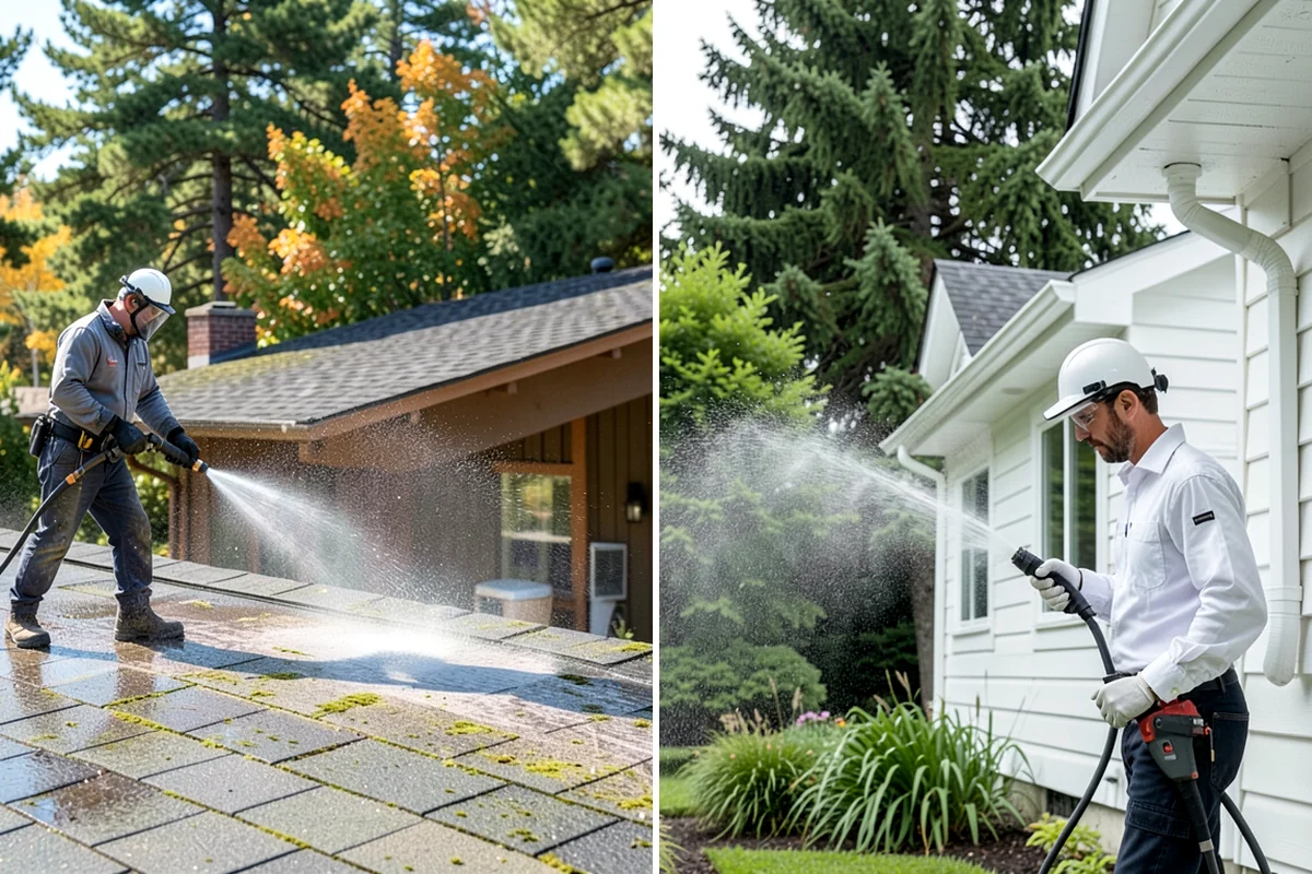 Hardwood Deck Cleaning in Puyallup, Pierce County, WA - Clear the deck and test a small area