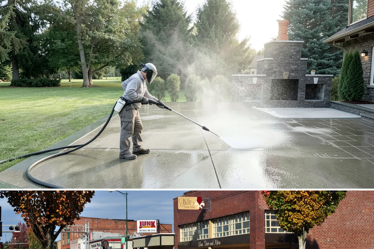 Hardwood Deck Cleaning in Puyallup, Pierce County, WA - Clean hardwood decks in dry summer weather so the dense boards fully dry before oiling.