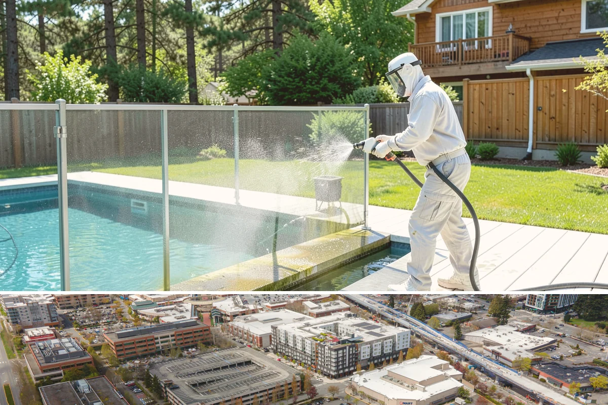 Hardwood Deck Cleaning in Redmond, King County, WA - Clean hardwood decks in dry summer weather so the dense boards fully dry before oiling.