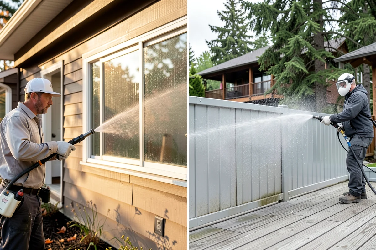Hardwood Deck Cleaning in Sedro-Woolley, Skagit County, WA - Clear the deck and test a small area