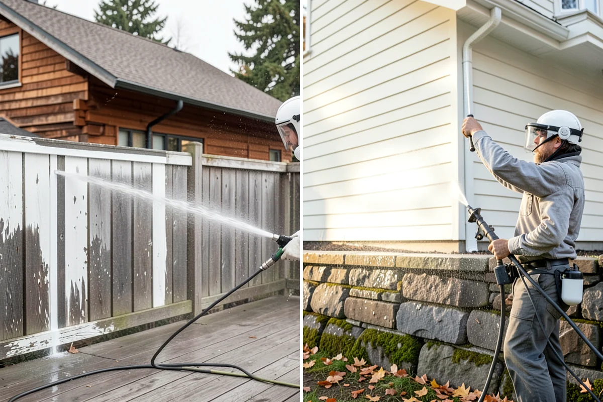 Hardwood Deck Cleaning in Shoreline, King County, WA - Clear the deck and test a small area