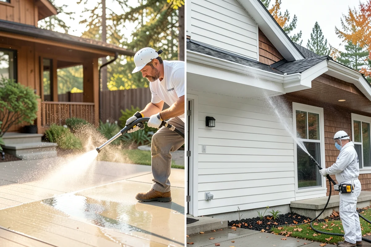 Hardwood Deck Cleaning in Snoqualmie, King County, WA - Clear the deck and test a small area