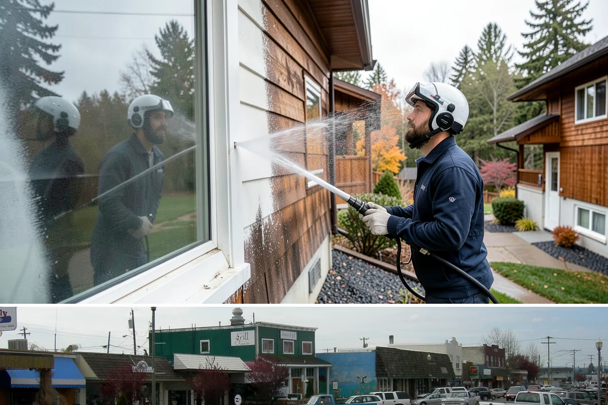 Hardwood Deck Cleaning in Stanwood, Snohomish County, WA - Clean hardwood decks in dry summer weather so the dense boards fully dry before oiling.