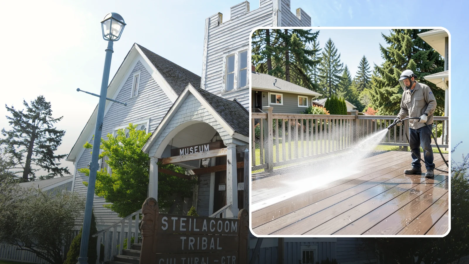 Hardwood Deck Cleaning in Steilacoom, Pierce County, WA - Clean dense hardwood decks like ipe with methods that preserve the oil-rich, tight grain.