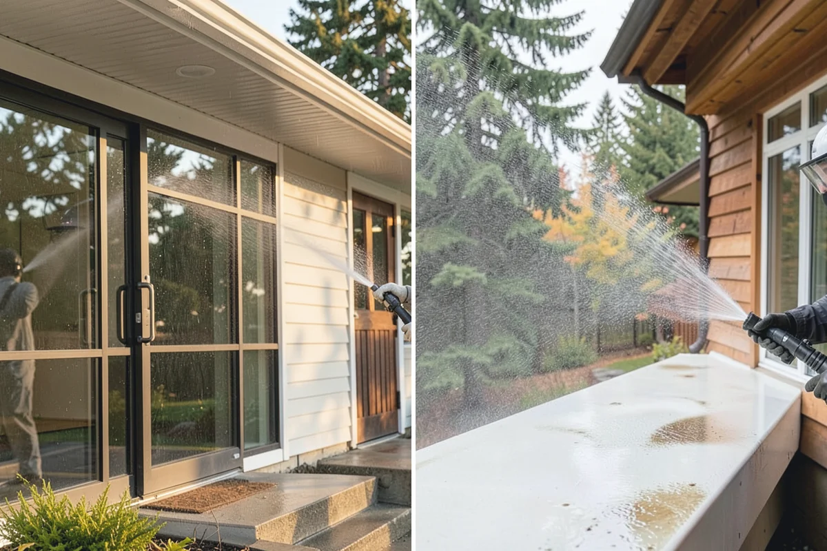 Hardwood Deck Cleaning in Sumner, Pierce County, WA - Clear the deck and test a small area