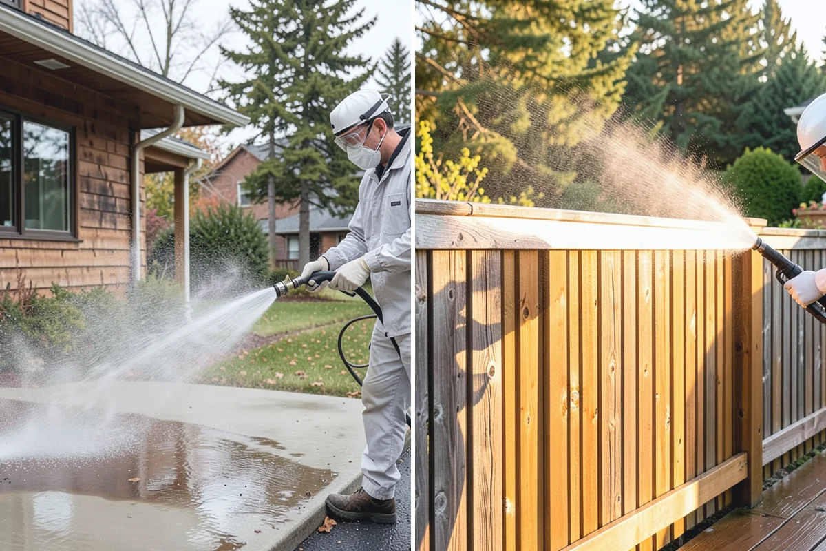 Hardwood Deck Cleaning in Wilkeson, Pierce County, WA - Clear the deck and test a small area