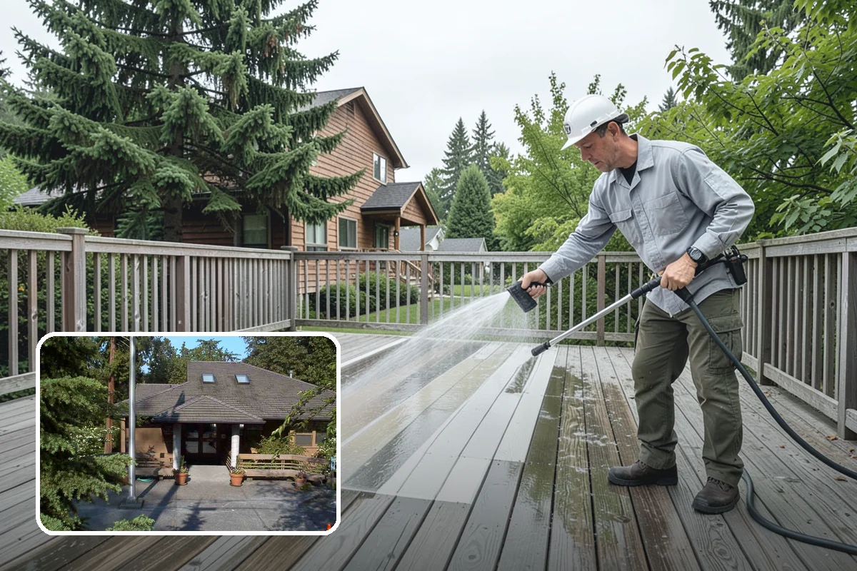Hardwood Deck Cleaning in Yarrow Point, King County, WA - Restores rich hardwood color and depth