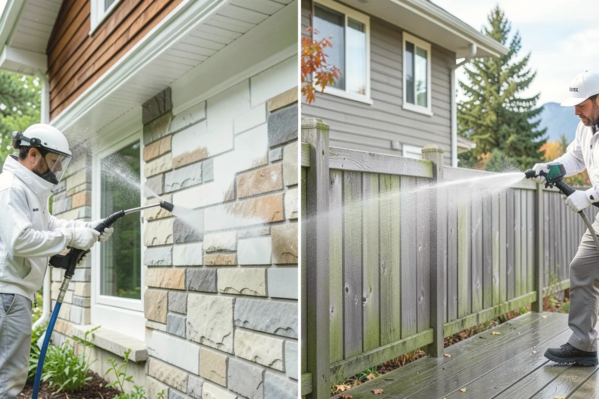 Hardwood Deck Cleaning in Yarrow Point, King County, WA - Clear the deck and test a small area