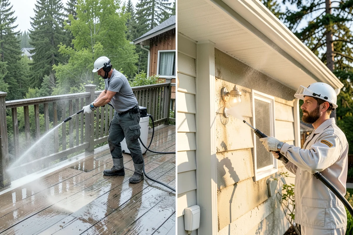 Heavy Equipment Cleaning in Arlington, Snohomish County, WA - Stage equipment over a contained wash area