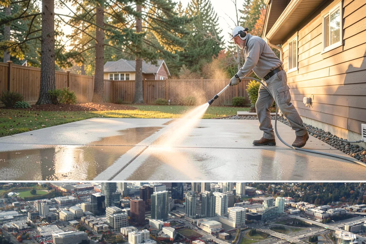 Heavy Equipment Cleaning in Bellevue, King County, WA - Heavy equipment benefits from cleaning after every muddy project, especially through Washington's wet fall and winter seasons.