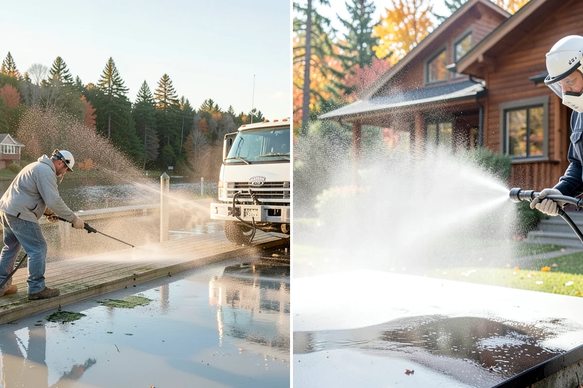 Heavy Equipment Cleaning in Concrete, Skagit County, WA - Stage equipment over a contained wash area