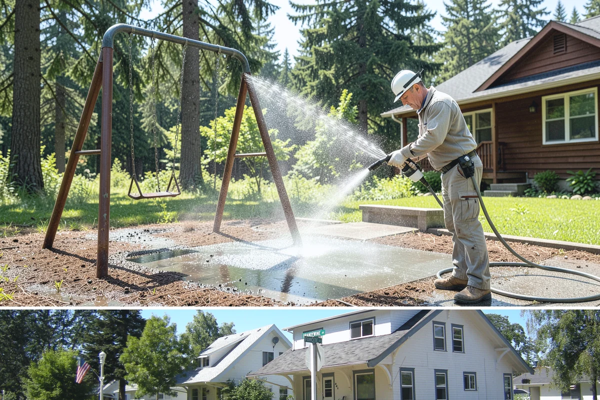 Heavy Equipment Cleaning in DuPont, Pierce County, WA - Heavy equipment benefits from cleaning after every muddy project, especially through Washington's wet fall and winter seasons.
