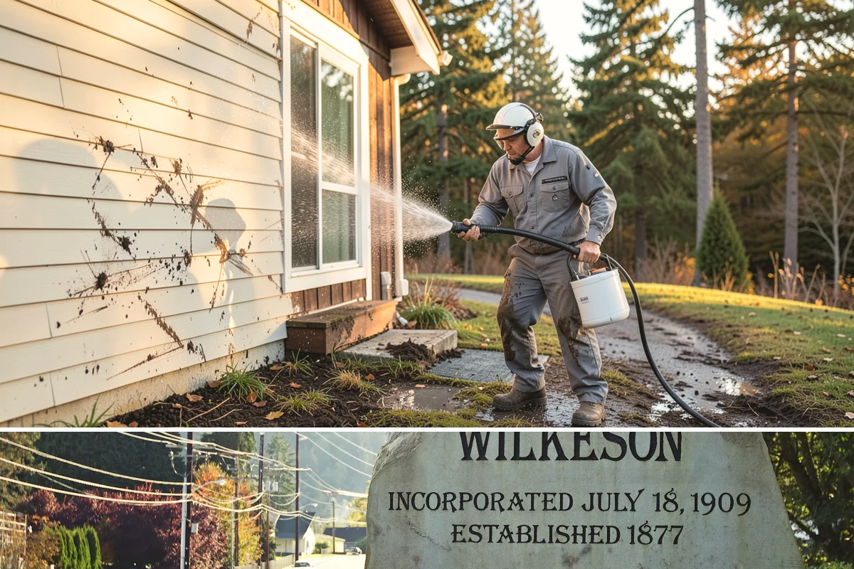 Heavy Equipment Cleaning in Wilkeson, Pierce County, WA - Heavy equipment benefits from cleaning after every muddy project, especially through Washington's wet fall and winter seasons.