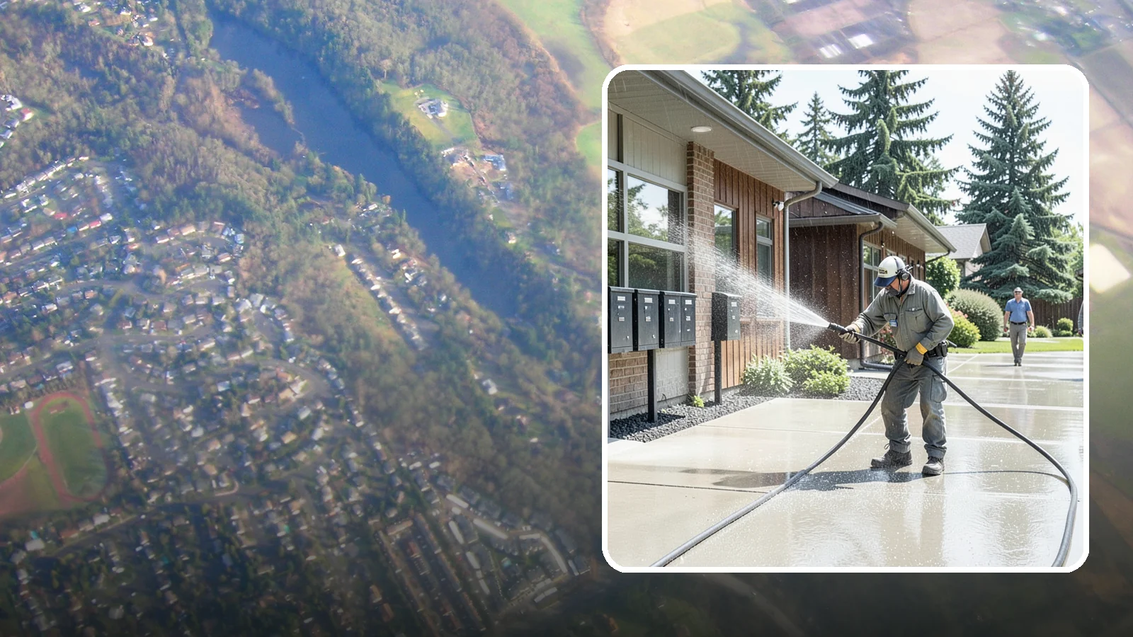 HOA Pressure Washing in Algona, King County, WA - We help Washington homeowner associations maintain clean shared sidewalks, mailboxes, and community structures on a predictable...