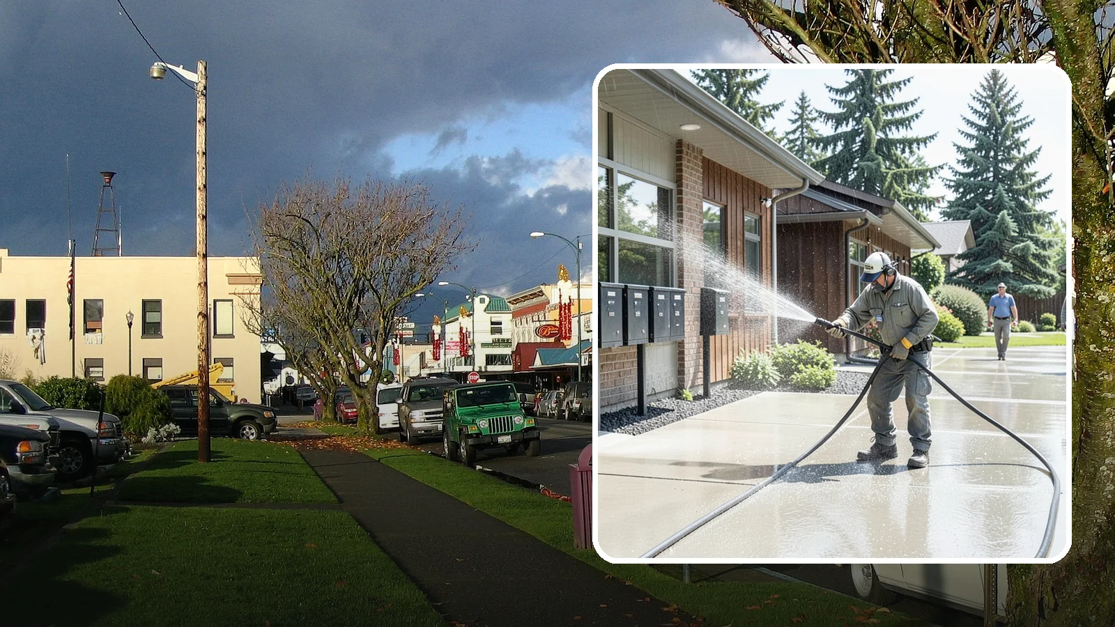 HOA Pressure Washing in Arlington, Snohomish County, WA - We help Washington homeowner associations maintain clean shared sidewalks, mailboxes, and community structures on a predictable...