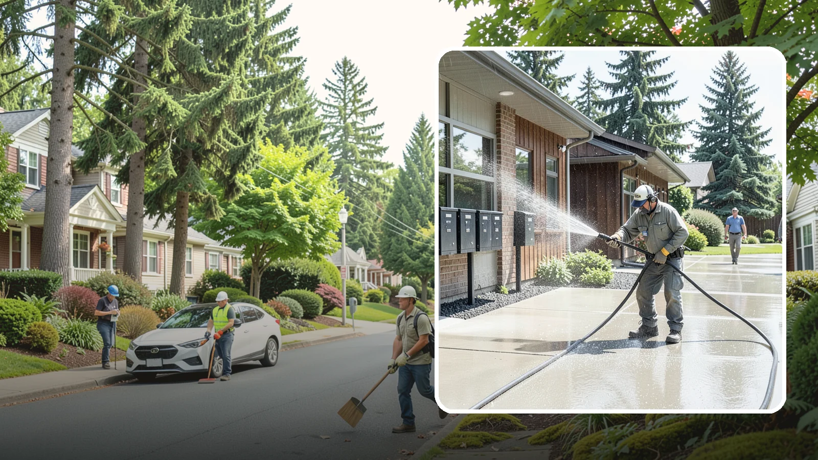 HOA Pressure Washing in Beaux Arts Village, King County, WA - We help Washington homeowner associations maintain clean shared sidewalks, mailboxes, and community structures on a predictable...